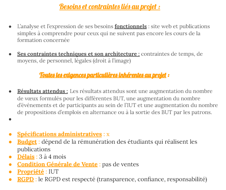 Cahier des charges SAE 106 en BUT MMI