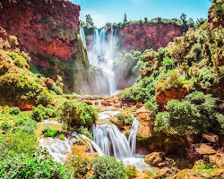 Une image des cascades d'Ouzoud au Maroc.